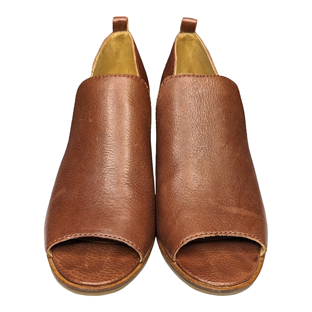 Lucky Brand Brown Open-Toe Block Heel Booties - Picture 7 of 10